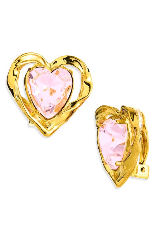 Oscar de la Renta Oscar de la Renta Heart Stone Crystal Earrings