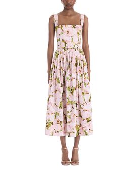 Oscar De La Renta Oscar de la Renta Iris Cotton Stretch Watercolor Dress