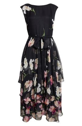 Oscar de la Renta Oscar de la Renta Iris Dégradé Silk Midi Dress