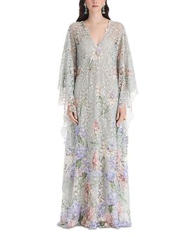 Oscar De La Renta Oscar de la Renta Iris Print Lace Dress