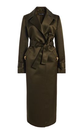 Oscar de la Renta Oscar de la Renta LongSleeve SilkSatin Gabardine Coat