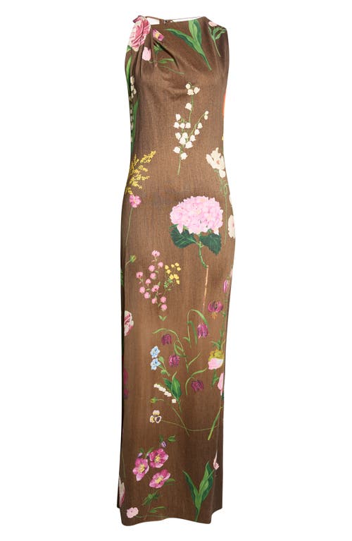 Oscar de la Renta Oscar de la Renta Mixed Botanical Milano Jersey Dress