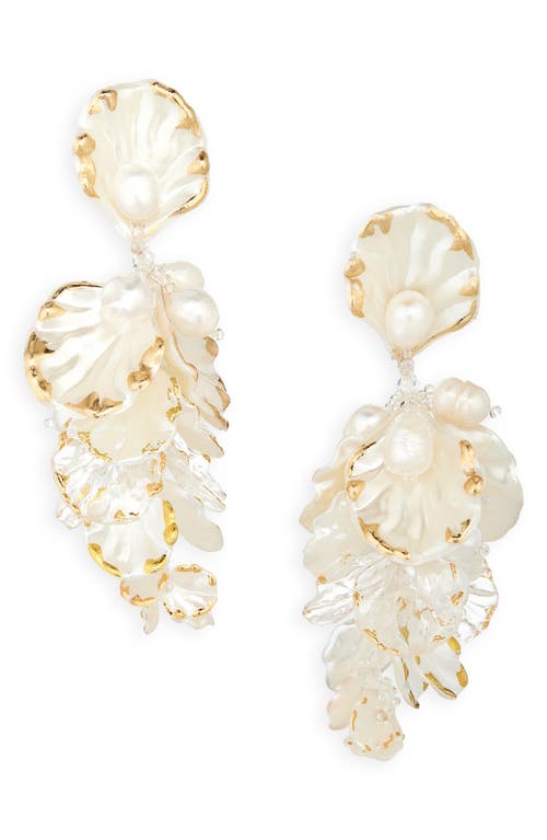 Oscar de la Renta Oscar de la Renta Mixed Petals Drop Earrings