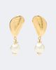 Oscar de la Renta Oscar de la Renta Mussel embellished clip-on drop earrings - 1