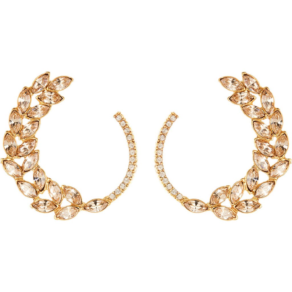 Oscar de la Renta Oscar de la Renta Navette & Pavé Hoop Earrings