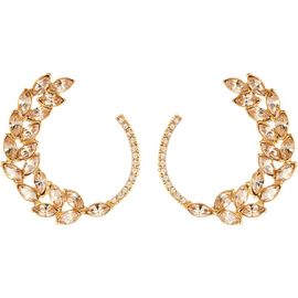 Oscar de la Renta Oscar de la Renta Navette & Pavé Hoop Earrings