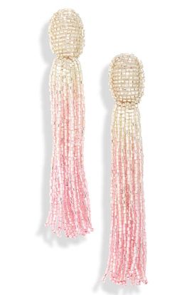 Oscar de la Renta Oscar de la Renta Ombré Beaded Tassel Drop Earrings