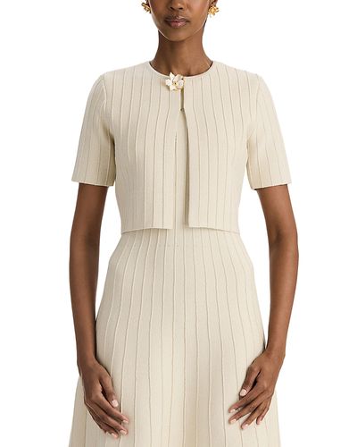 Oscar De La Renta Oscar de la Renta Ottoman Sparkle Knit Cropped Jacket