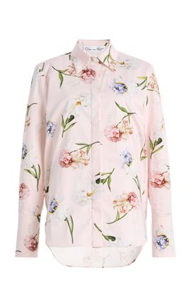 Oscar de la Renta Oscar de la Renta Painted Iris Poplin Blouse