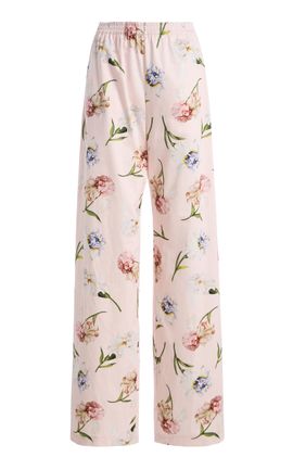 Oscar de la Renta Oscar de la Renta Painted Iris Poplin Pants