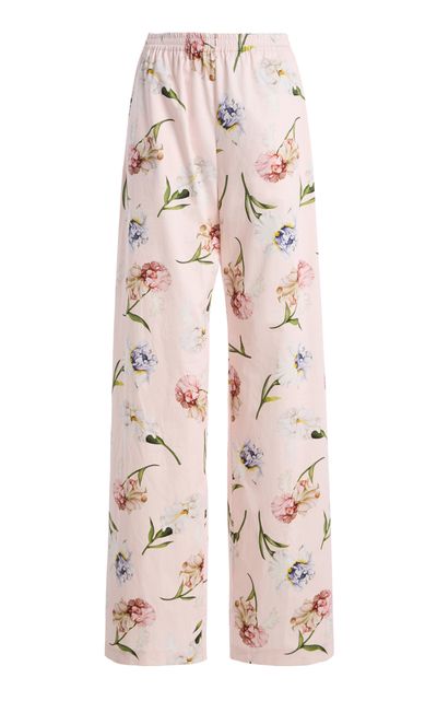 Oscar de la Renta Oscar de la Renta Painted Iris Poplin Pants