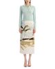 Oscar De La Renta Oscar de la Renta Palm Tree Printed Satin Pencil Skirt - 2