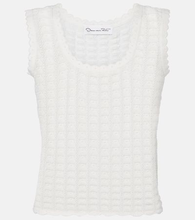 Oscar de la Renta Oscar de la Renta Pointelle cotton and silk tank top