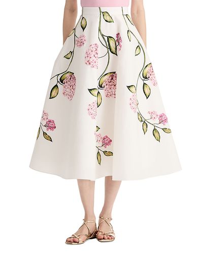 Oscar De La Renta Oscar de la Renta Porcelain Flowers Poplin Skirt