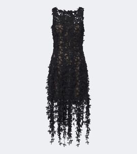 Oscar de la Renta Oscar de la Renta Semi-sheer guipure lace midi dress