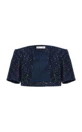 Oscar de la Renta Oscar de la Renta Sequin Tweed Cape