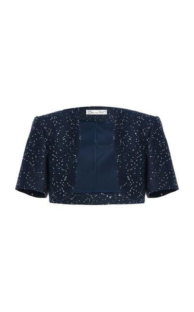 Oscar de la Renta Oscar de la Renta Sequin Tweed Cape