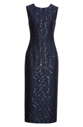 Oscar de la Renta Oscar de la Renta Sequin Wool Blend Tweed Cocktail Dress