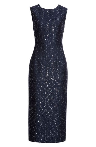 Oscar de la Renta Oscar de la Renta Sequin Wool Blend Tweed Cocktail Dress