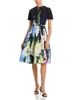 Oscar De La Renta Oscar de la Renta Short Sleeve Multi Foxgloves Degrade Dress - 1