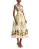 Oscar De La Renta Oscar de la Renta Sleeveless Multi Floral Poplin Scarf Print Day Dress - 3