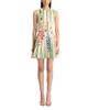 Oscar De La Renta Oscar de la Renta Sleeveless Pleated Tromp L'oeil Foxgloves Dress - 1