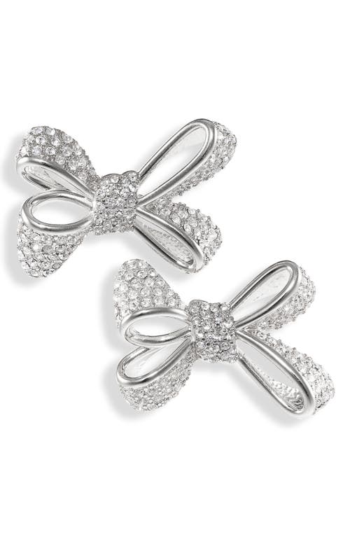 Oscar de la Renta Oscar de la Renta Small Pavé Crystal Bow Earrings