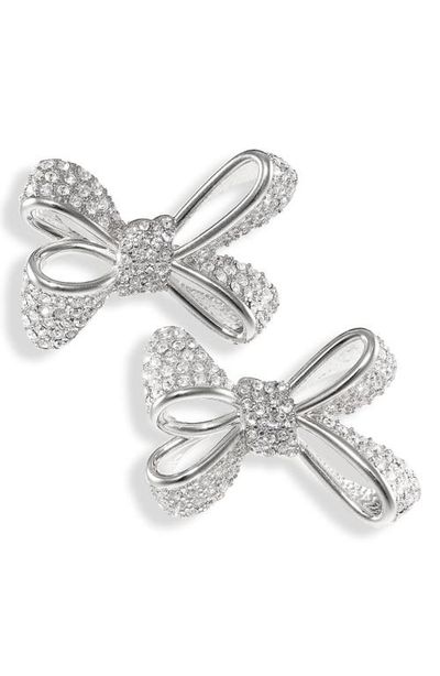 Oscar de la Renta Oscar de la Renta Small Pavé Crystal Bow Earrings