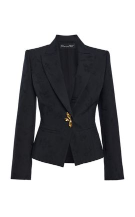 Oscar de la Renta Oscar de la Renta Tailored Wool Jacquard Jacket