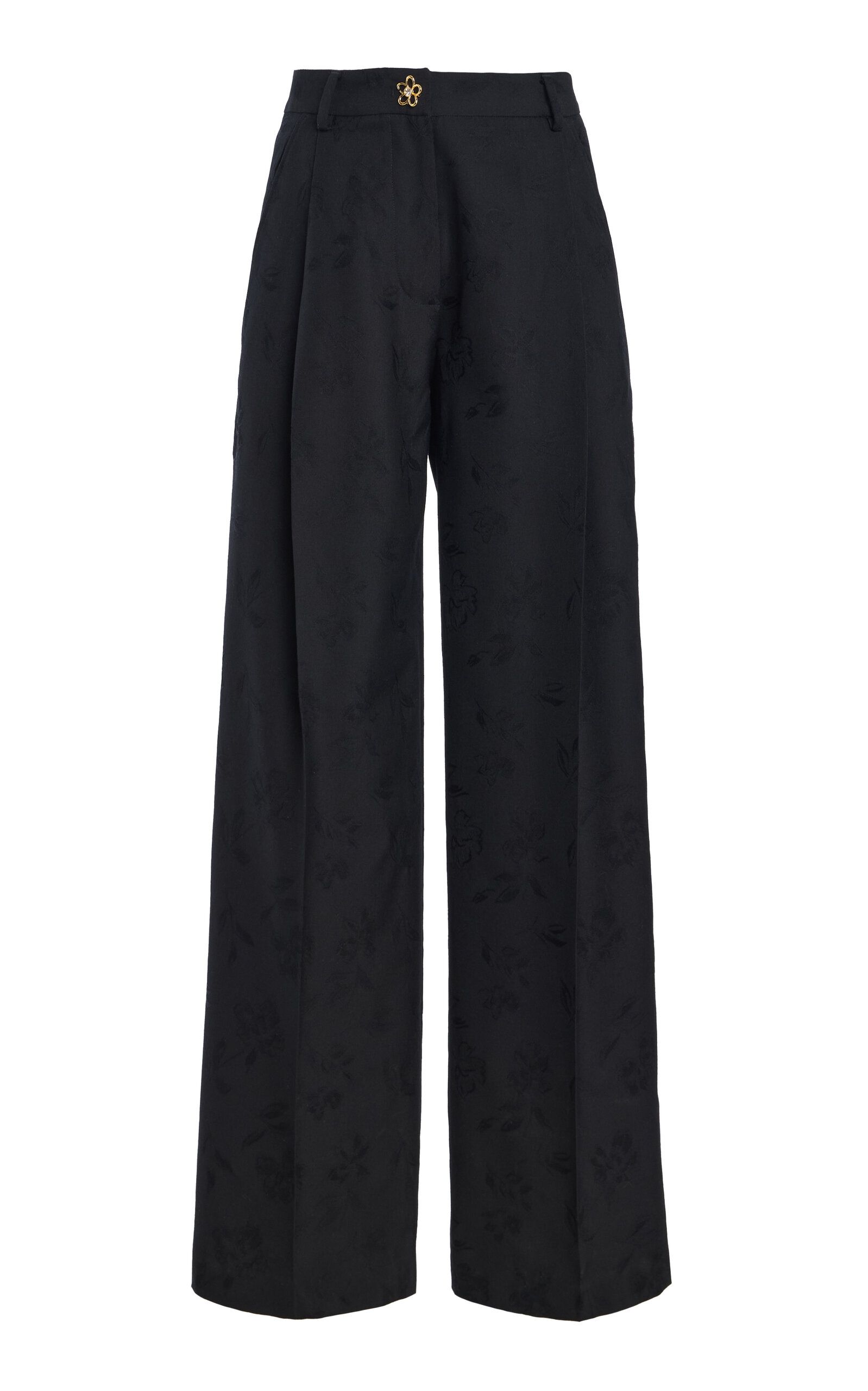 Oscar de la Renta Oscar de la Renta Tailored Wool Jacquard StraightLeg Pants