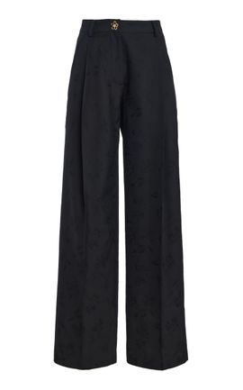 Oscar de la Renta Oscar de la Renta Tailored Wool Jacquard StraightLeg Pants