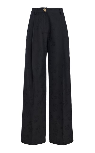 Oscar de la Renta Oscar de la Renta Tailored Wool Jacquard StraightLeg Pants