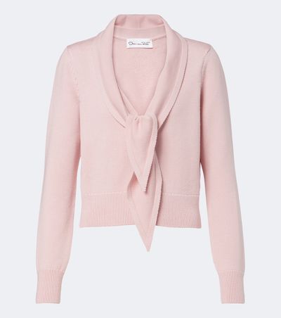 Oscar de la Renta Oscar de la Renta Tie-neck virgin wool cardigan