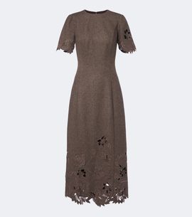 Oscar de la Renta Oscar de la Renta Wool, silk, and cashmere midi dress
