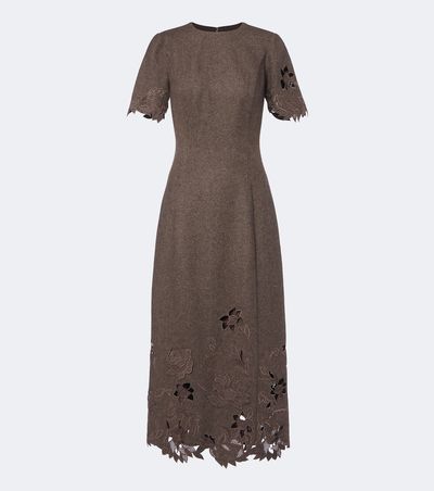 Oscar de la Renta Oscar de la Renta Wool, silk, and cashmere midi dress