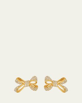 Oscar de la Renta Pave Bow Small Stud Earrings