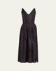 Oscar de la Renta Sleeveless Argyle Silk Belted Midi Dress - 1