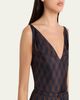 Oscar de la Renta Sleeveless Argyle Silk Belted Midi Dress - 5