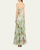 Oscar de la Renta Sleeveless Chine Hibiscus Silk Gazar Trumpet Gown - 3