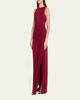 Oscar de la Renta Sleeveless Draped Slit Column Gown - 4