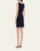 Oscar de la Renta Sleeveless Floral Embroidered Wool Knit Mini Dress - 3