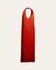 Oscar de la Renta Sleeveless Fringed Plunging Halter Gown - 1