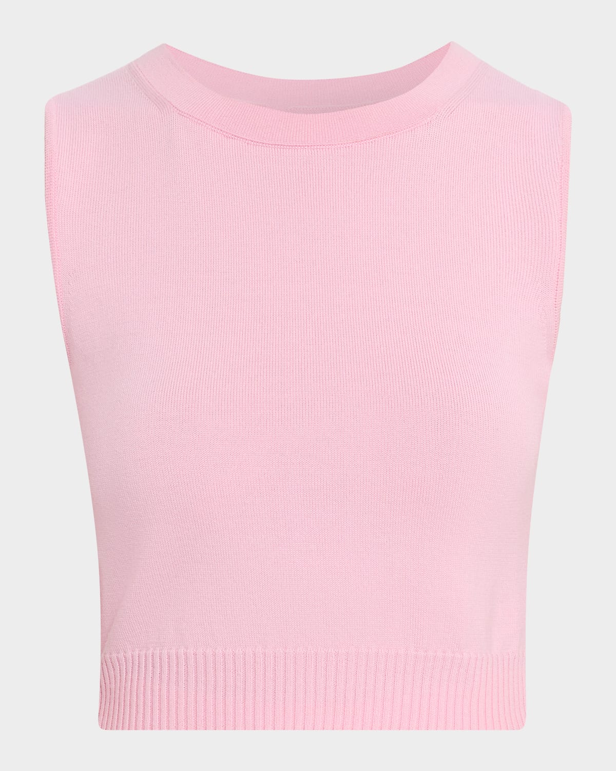 Oscar de la Renta Sleeveless Wool Crop Tank Top