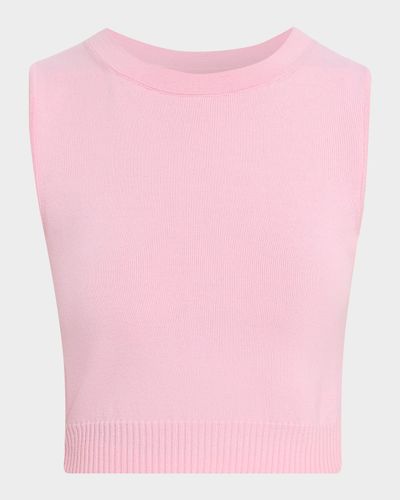 Oscar de la Renta Sleeveless Wool Crop Tank Top