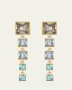 Oscar de la Renta Square-Cut Rhinestone Dangle Earrings - 1