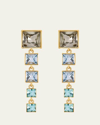 Oscar de la Renta Square-Cut Rhinestone Dangle Earrings