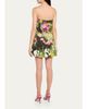 Oscar de la Renta Strapless Abstract Landscape Print Faille Mini Dress - 3