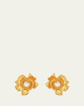 Oscar de la Renta Wild Poppy Pearly Earrings