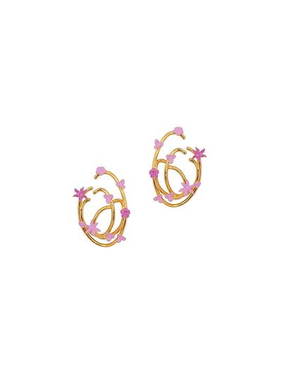 Oscar de la Renta Women's 24K-Gold-Plated & Enamel Flowers Earrings