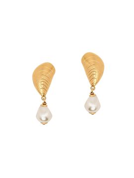 Oscar de la Renta Women's 24K-Gold-Plated & Imitation Pearl Drop Earrings